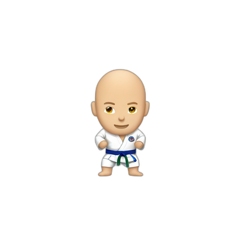 bald guy doing Brazilian jiu-jitsu emoji