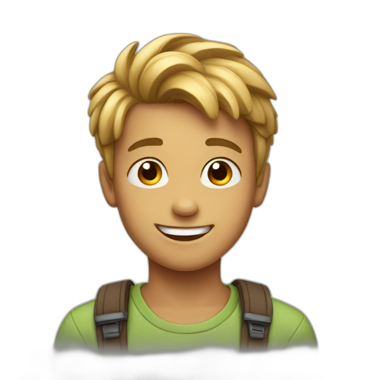 Young boy happy emoji