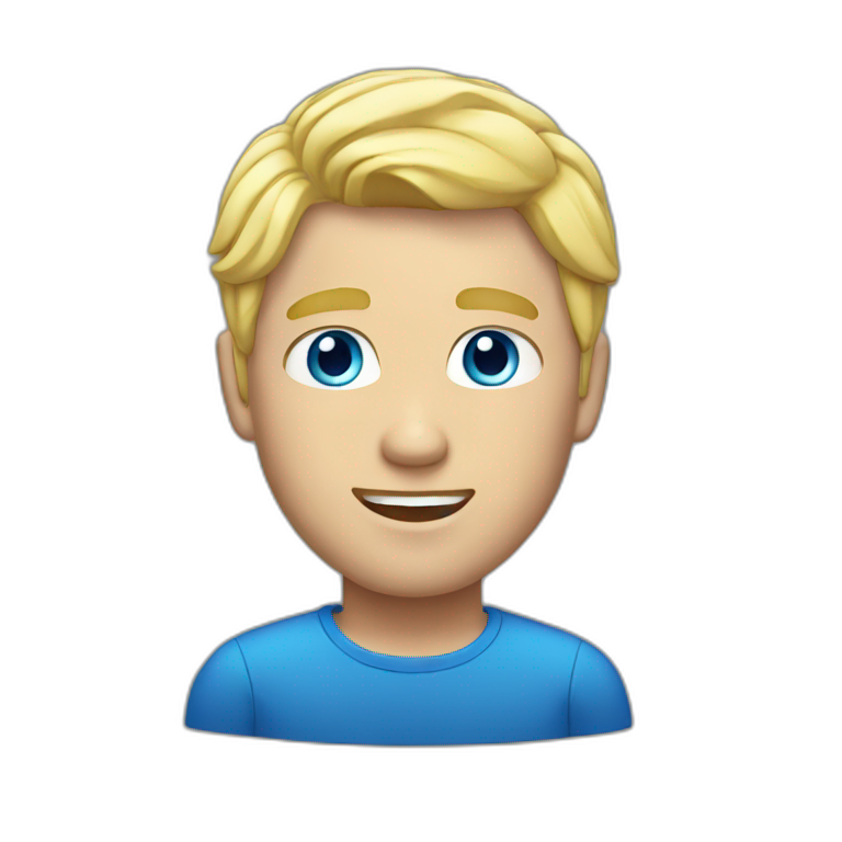 man with blonde hair and blue eyes emoji
