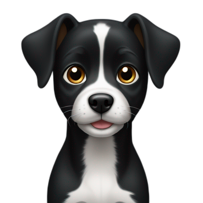 Black small dog with White spot emoji