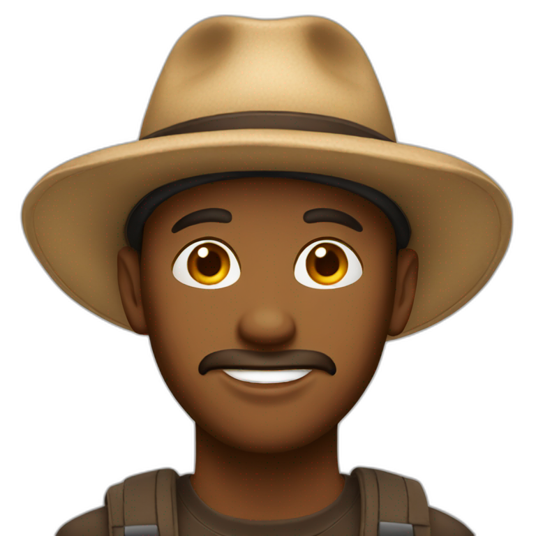 guy brown hat emoji