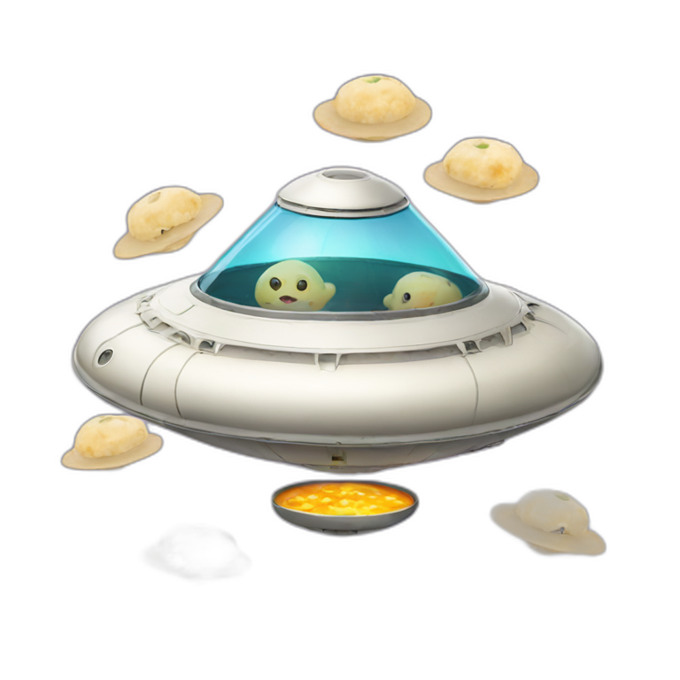 Flying saucer with dumplings emoji