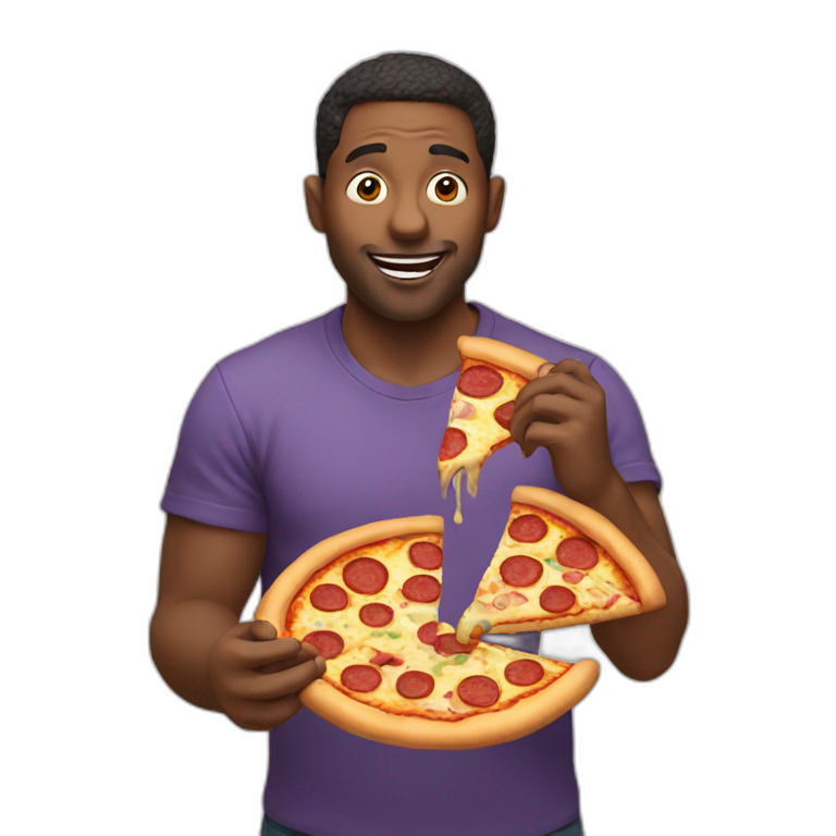 man eating pizza emoji