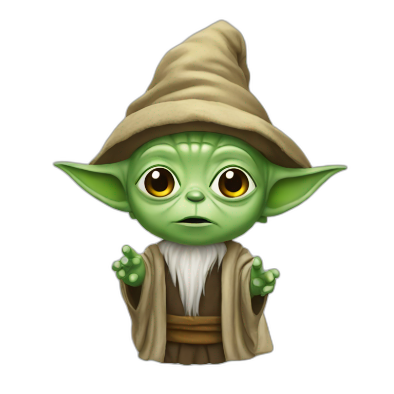 Yoda with a wizard emoji
