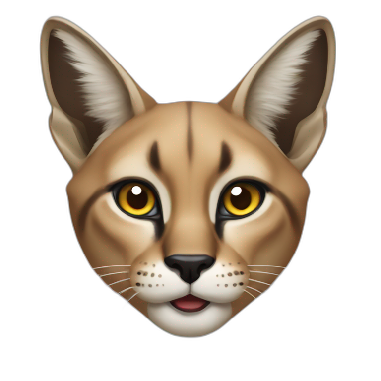 Caracal cat ios style emoji