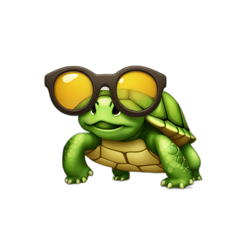 Tortue avec des Lunette emoji