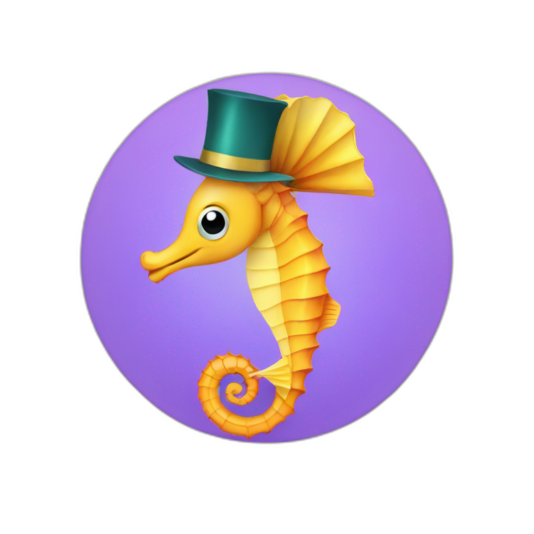 Seahorse Woth party hat emoji