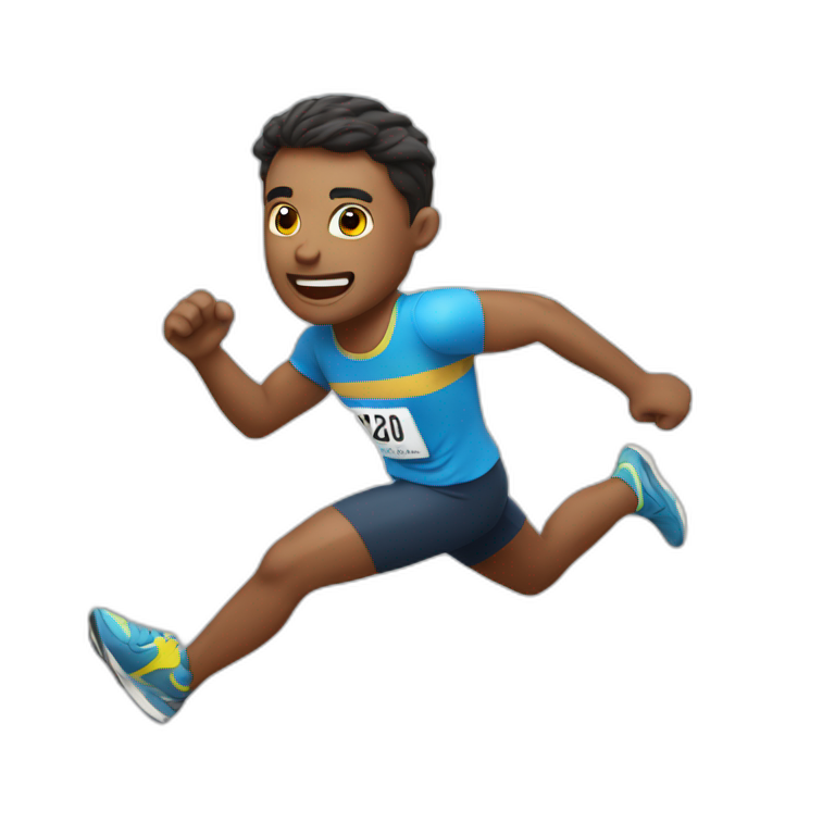 Un atleta corriendo hacia un trofeo emoji