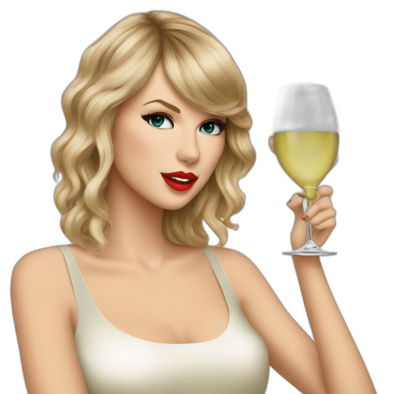 taylor swift drinking white wine emoji