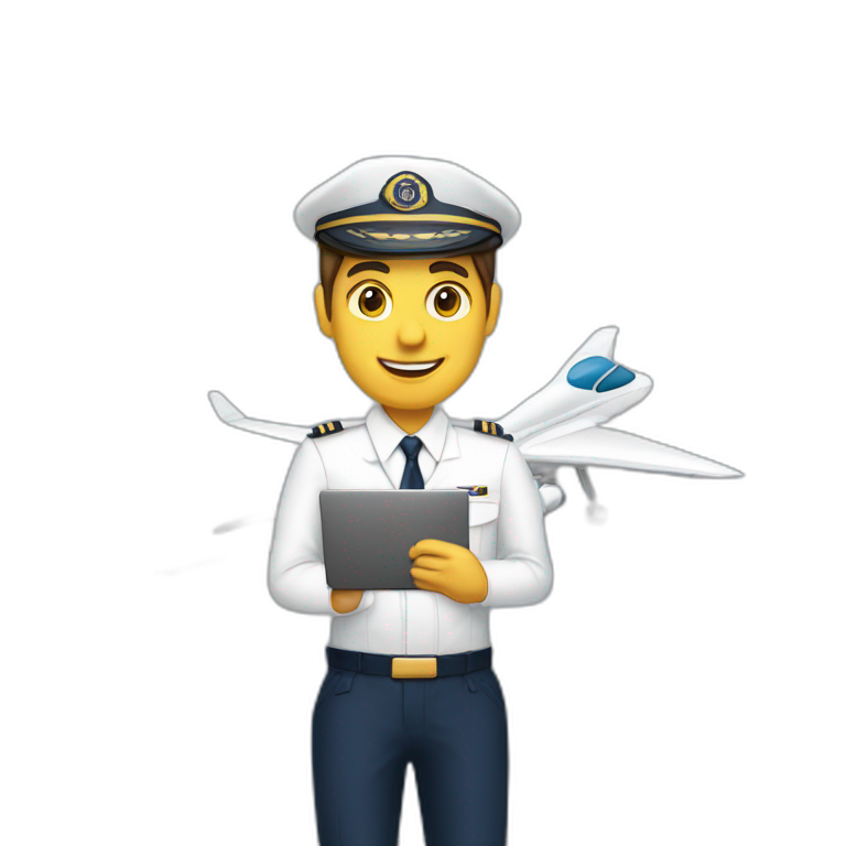 half IT specialist half airline pilot with laptop in hands emoji