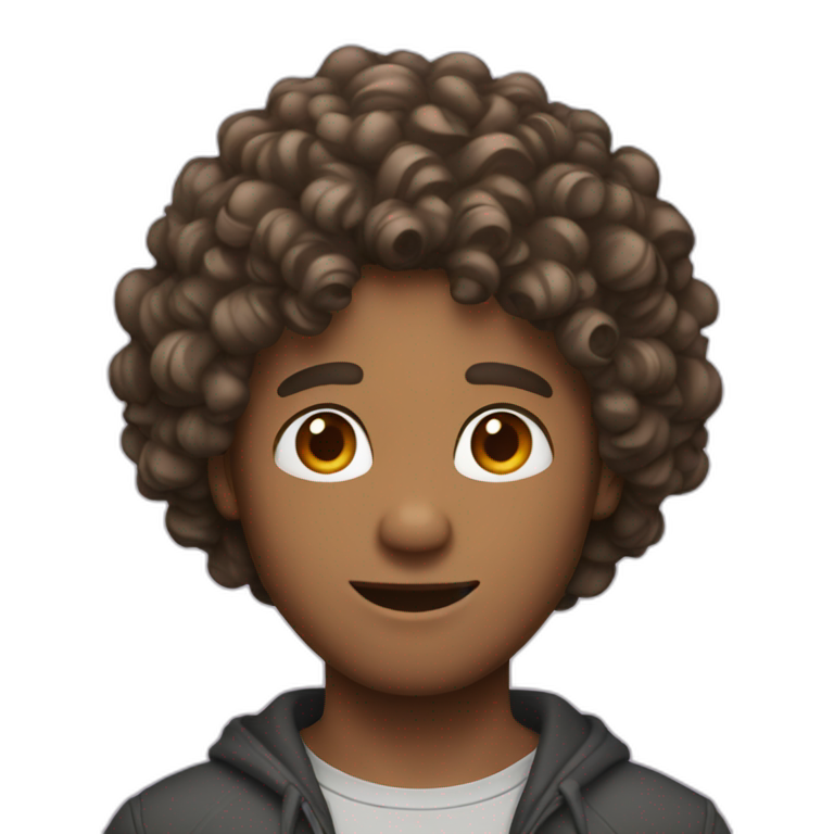 handsome curly hair man emoji