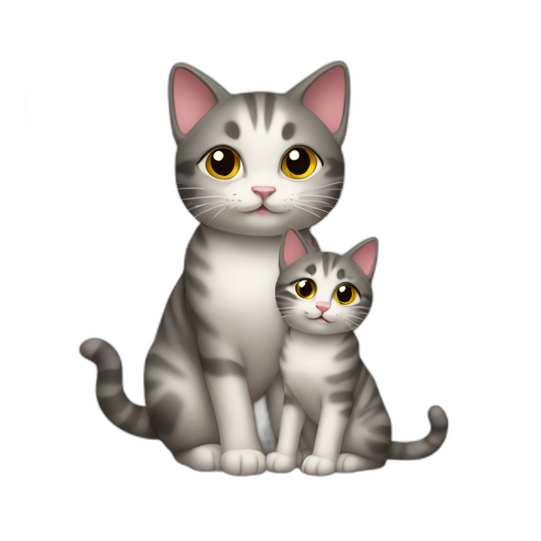 Cat and little cat emoji