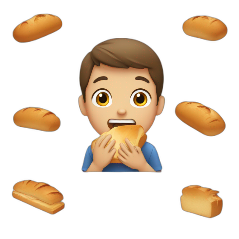 A kid eating bread  emoji