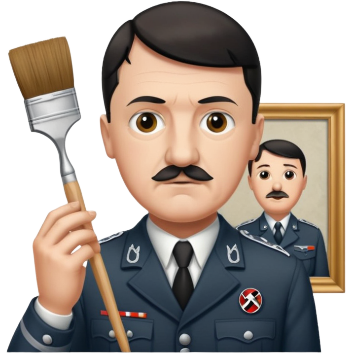 Adolf hitler in uniform working as a decorator in a house nazi Sticker