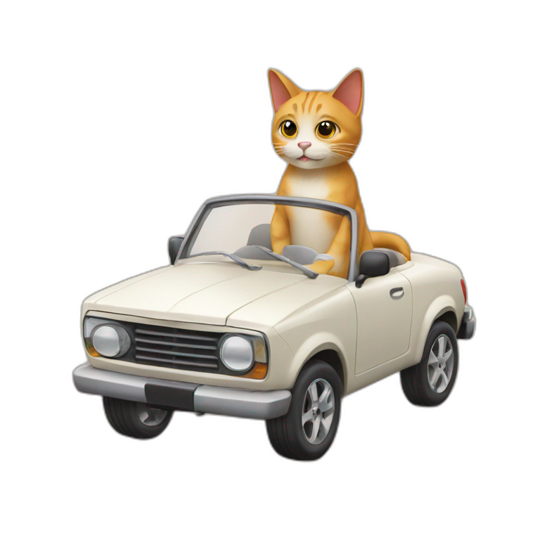 cat drive a car emoji