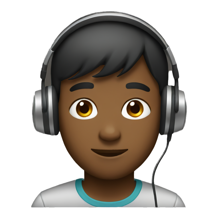 A boy wearing headphone emoji