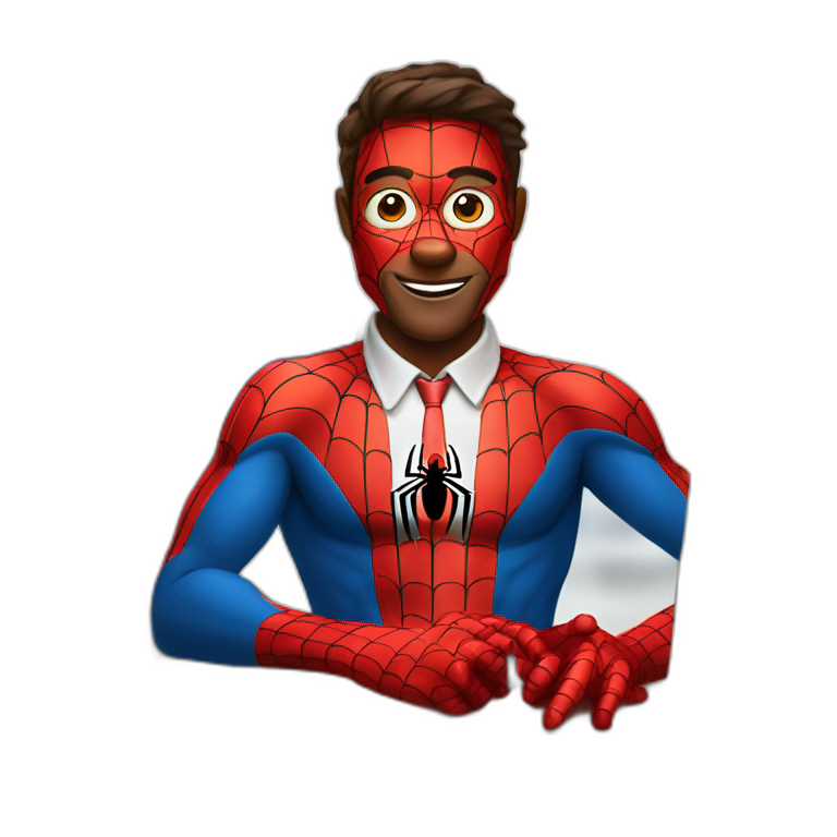 spiderman but at a desk job emoji