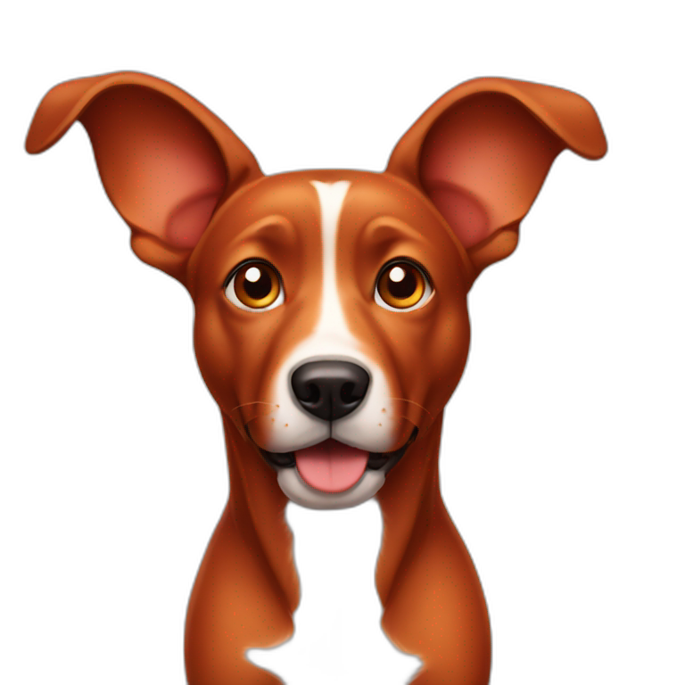 Red dog with big ears emoji