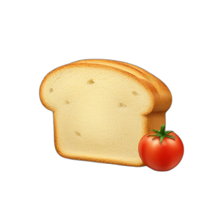 Slice of bread with tomatoe emoji
