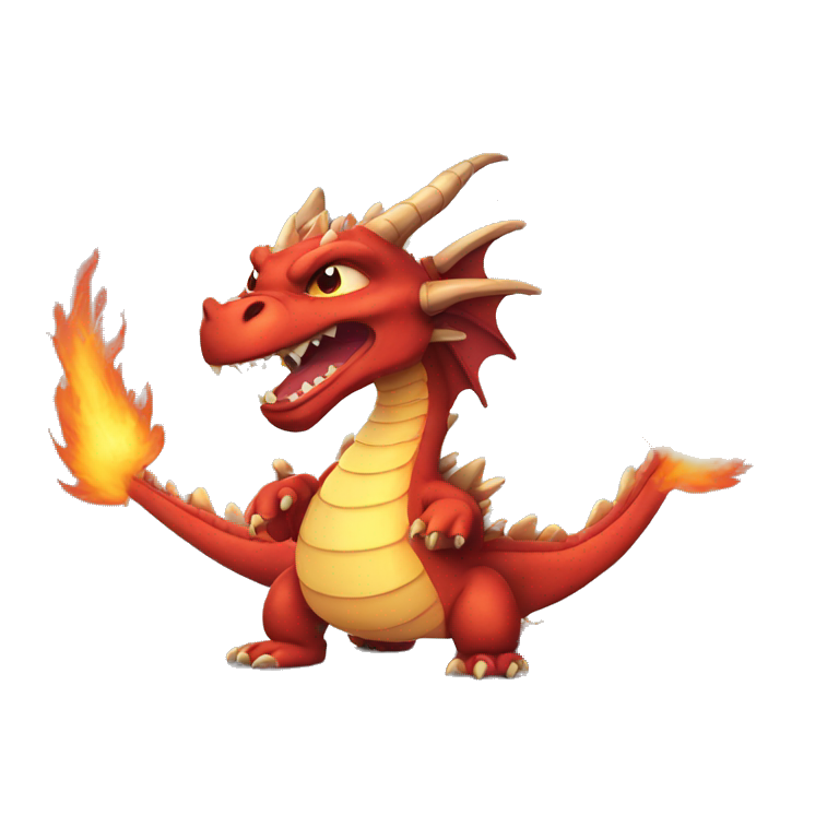 dragon cute angry fire breathing emoji