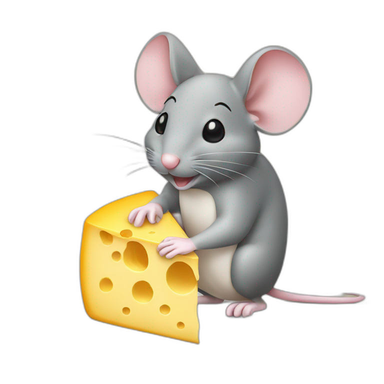 Mouse eating cheese emoji