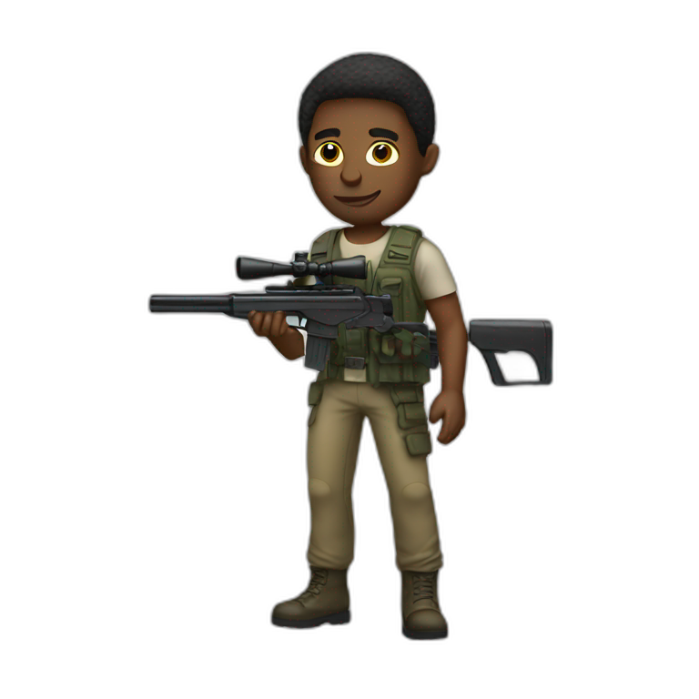 a guy with a sniper emoji