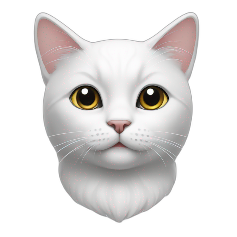 white cat with black ears emoji