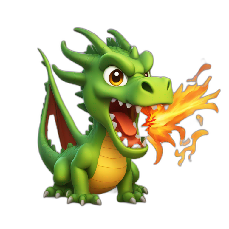 Angry dragon spiting fire emoji