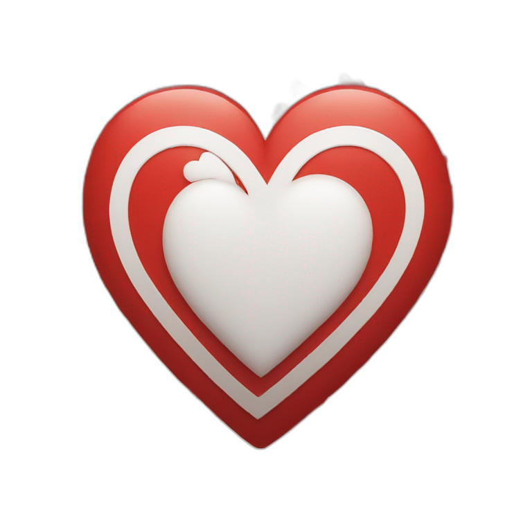 Heart Red and white emoji