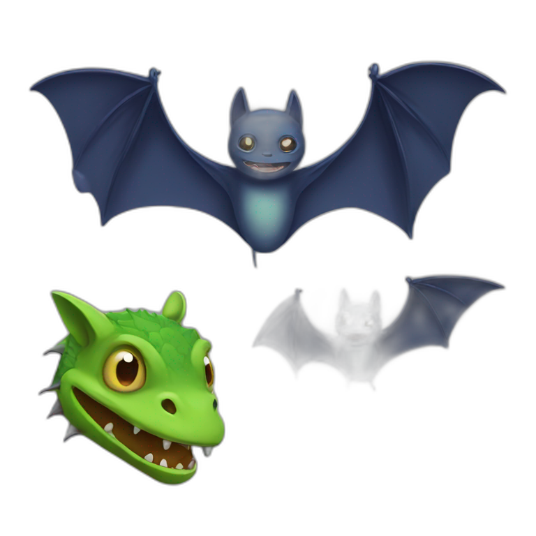 A bat whit a lezard emoji
