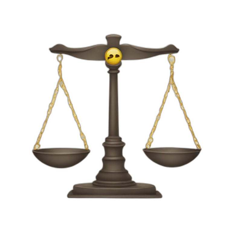 Justice scale with location pin emoji