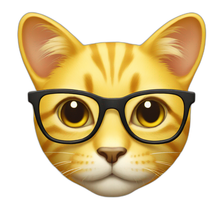 yellow cat with glasses emoji