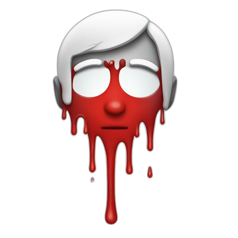 red ink dripping on a person emoji