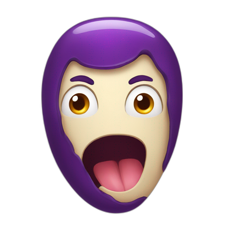 Aubergine mouth wide open emoji