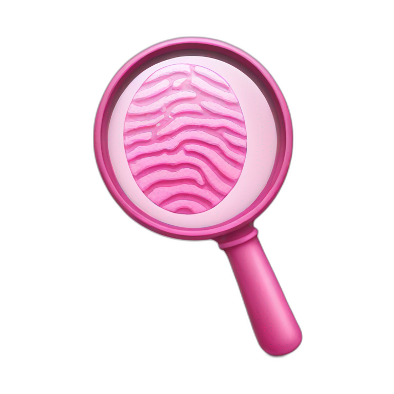 pink fingerprint magnifying glass emoji