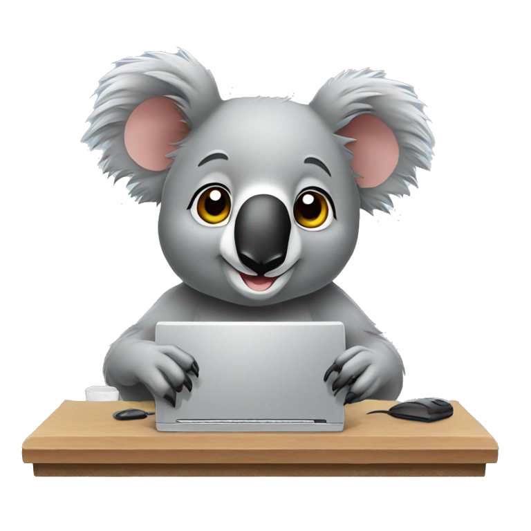 koala at the computer emoji