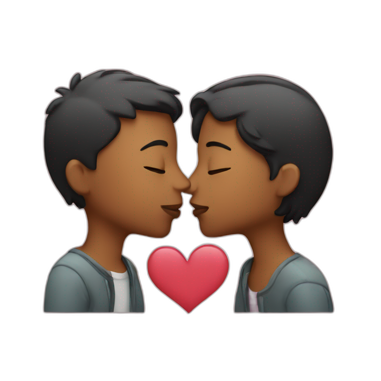 two people kissing emoji