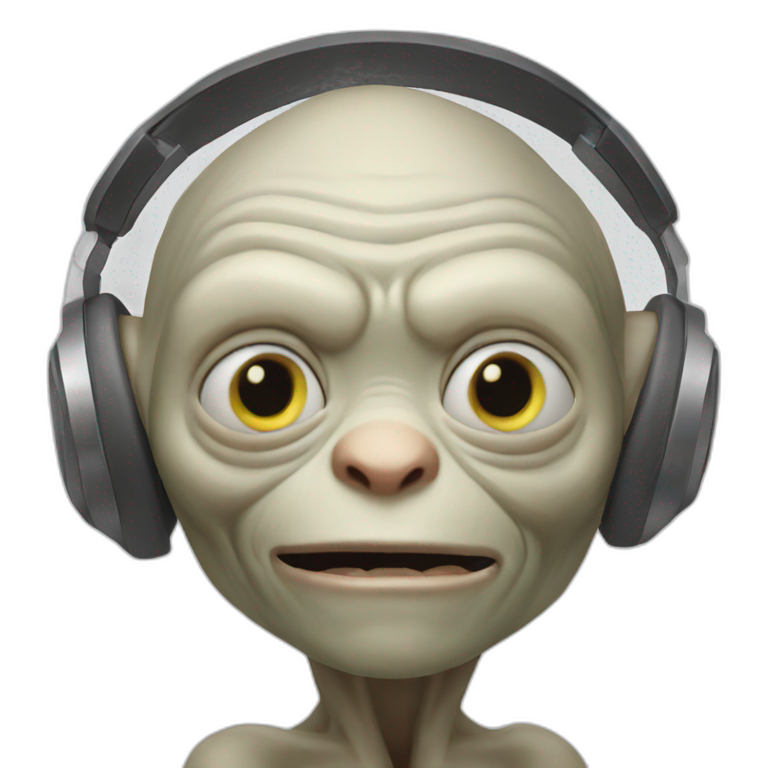 Gollum listening to music emoji