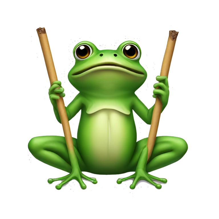 Frog with blunt emoji