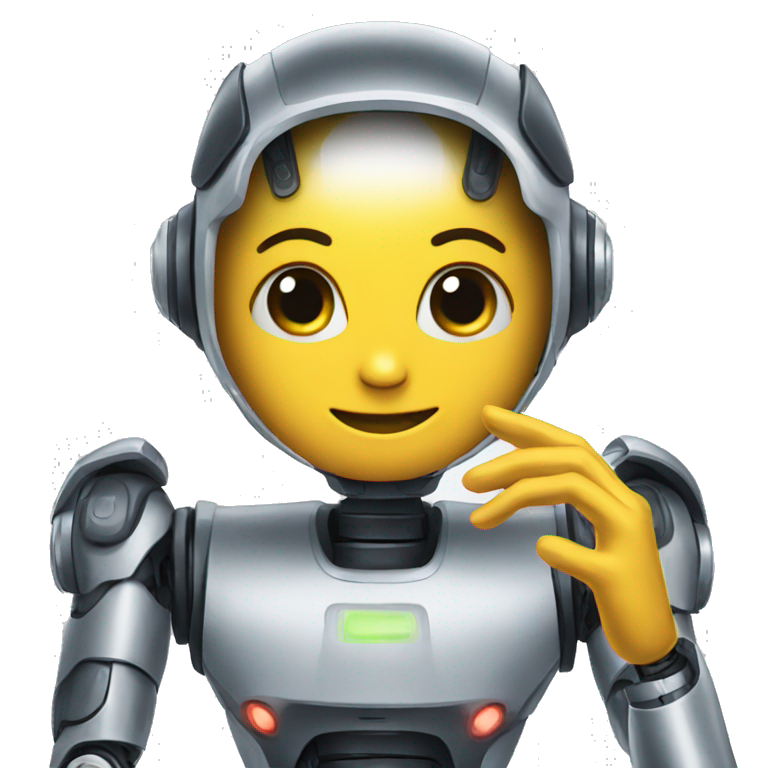 helping a robot emoji