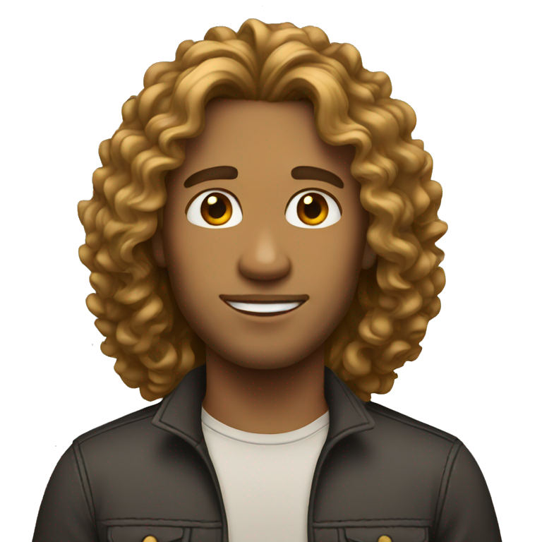 Guy with long curly hair  emoji