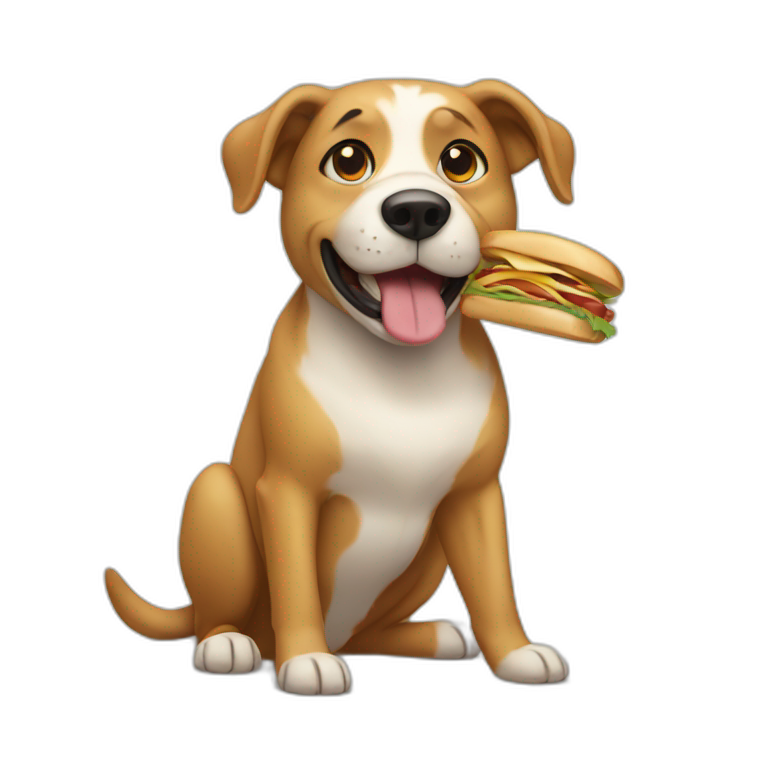 Dog eating a sandwich emoji