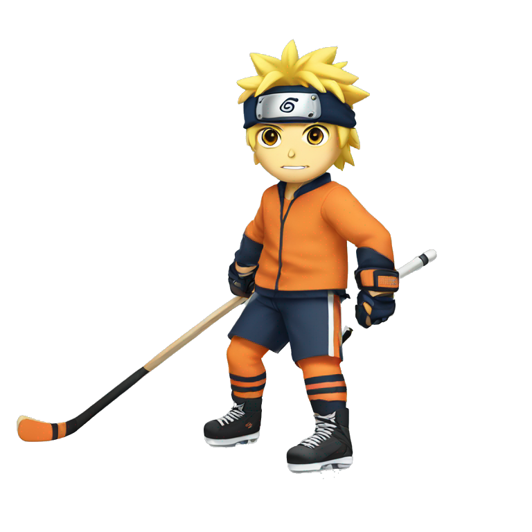 Naruto with hockey stick  emoji