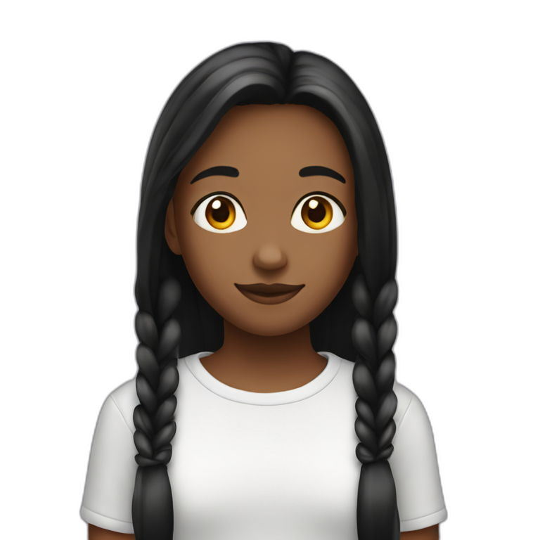 11 years old girl with long black jair emoji