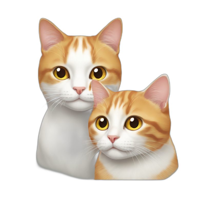 white cat and ginger cat emoji