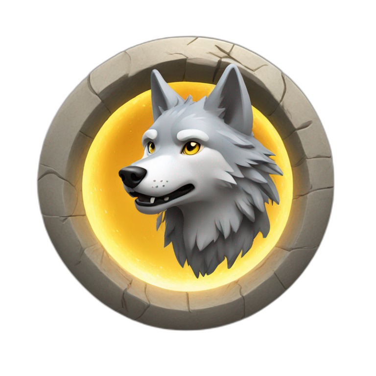 wolf entering a portal high res emoji