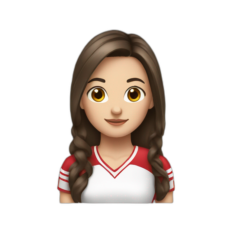 girl cheerleader brunette hair brown eyes emoji