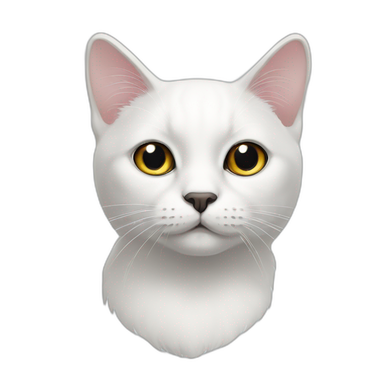 A White cat With black spot on the ears  emoji