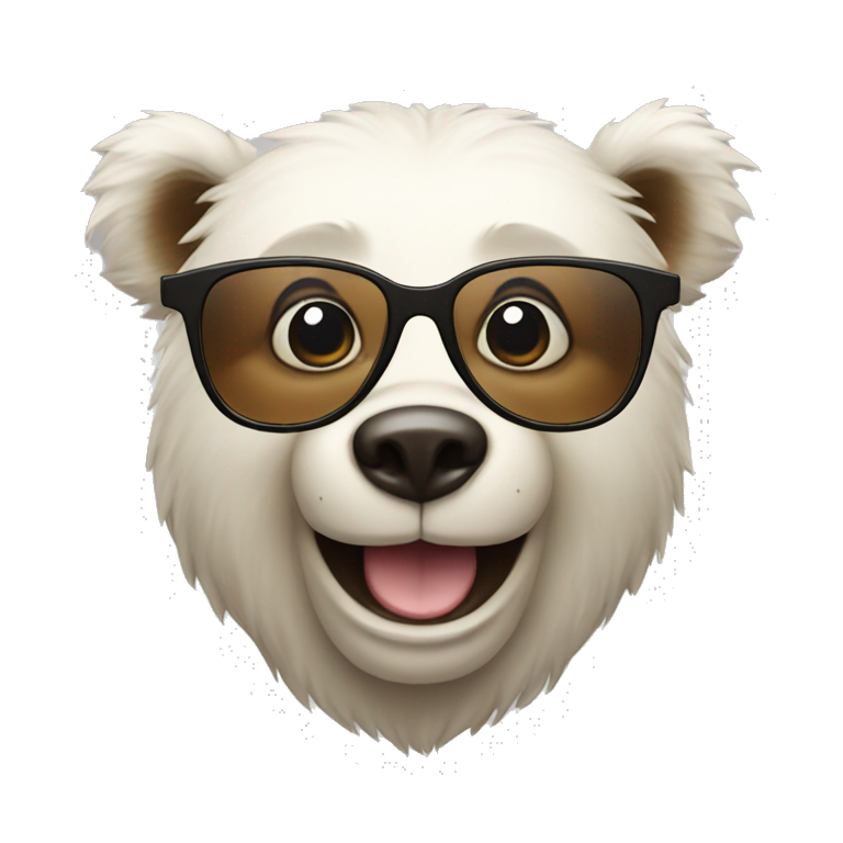 a happy bear with glasses emoji