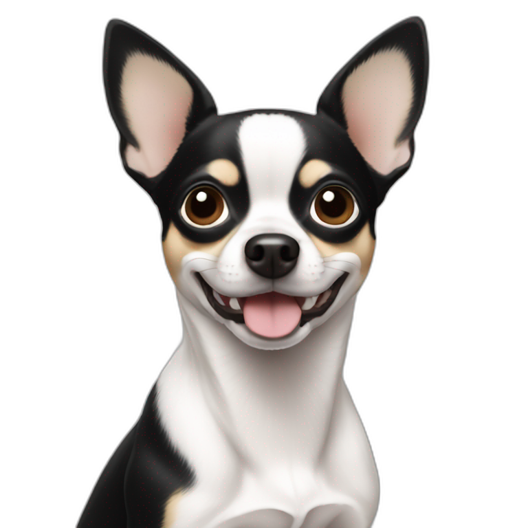 Chihuahua black white emoji